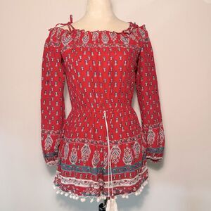 Band Of Gypsies Red print Romper